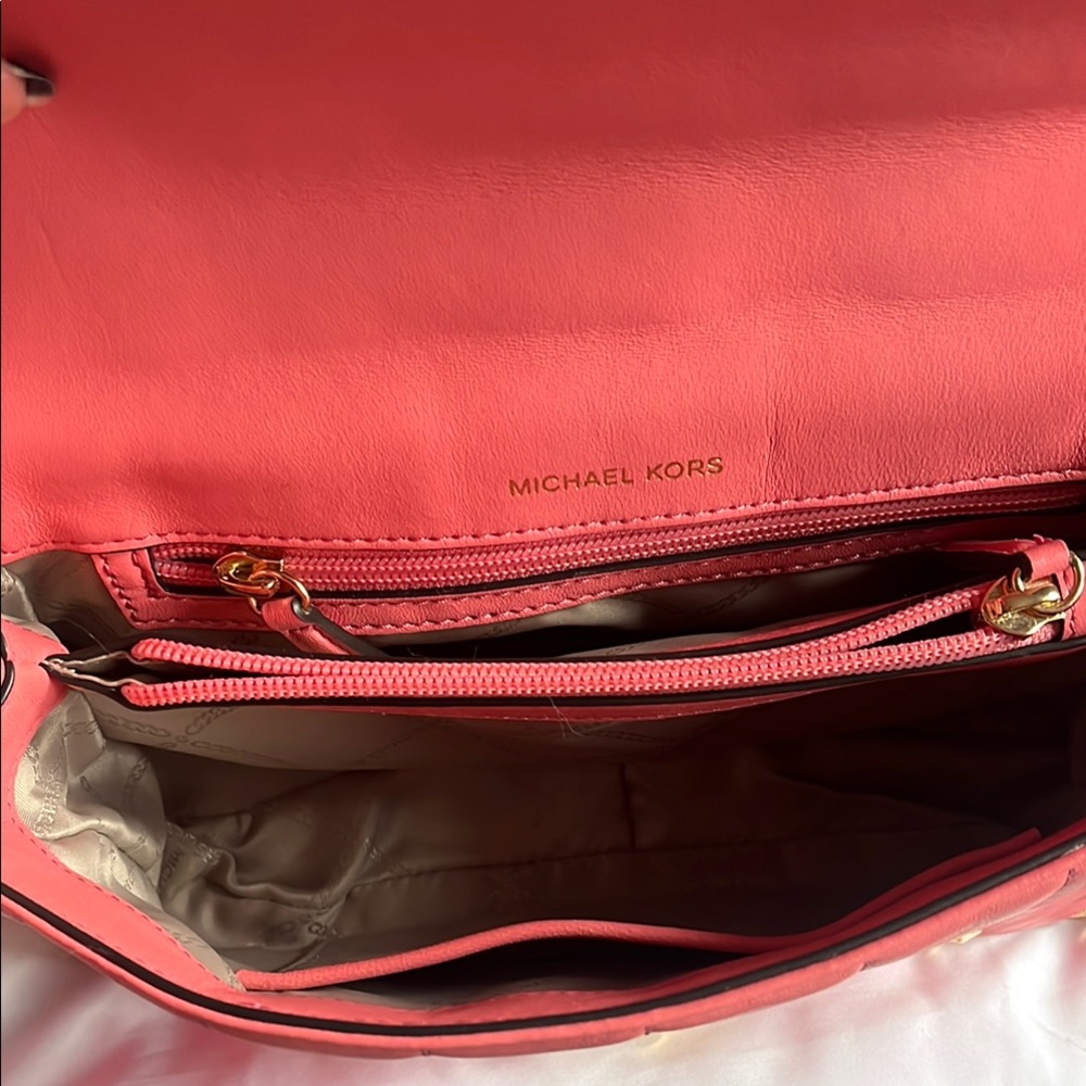 MICHAEL Michael Kors Pink and Gold Quilted Shoulder Bag - Picture 7 of 11